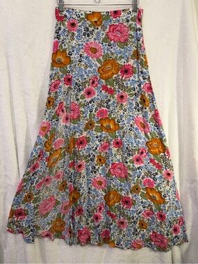 XIX Palms Honolulu Maxi Skirt Floral Print Tropical Beach Vacation Size 3 / M